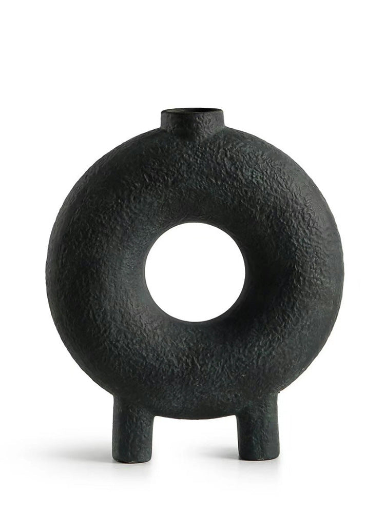 Ring Style Ceramic Abstract Geometric Flower Ornament