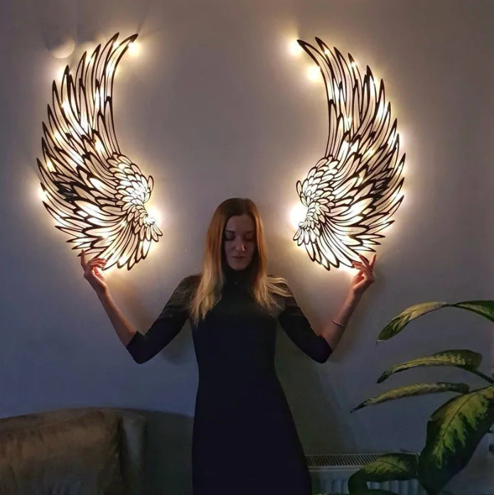 Angel Wings Wall Decor Art With Light