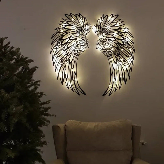Angel Wings Wall Decor Art With Light