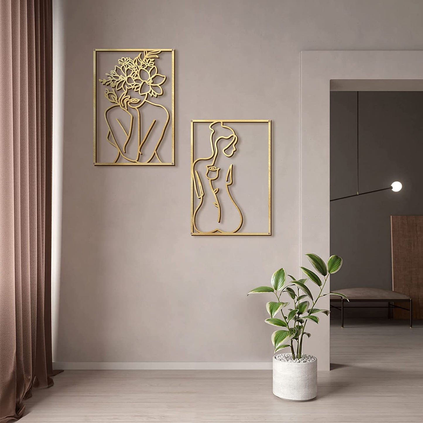 Art Silhouette Female Metal Wall Art