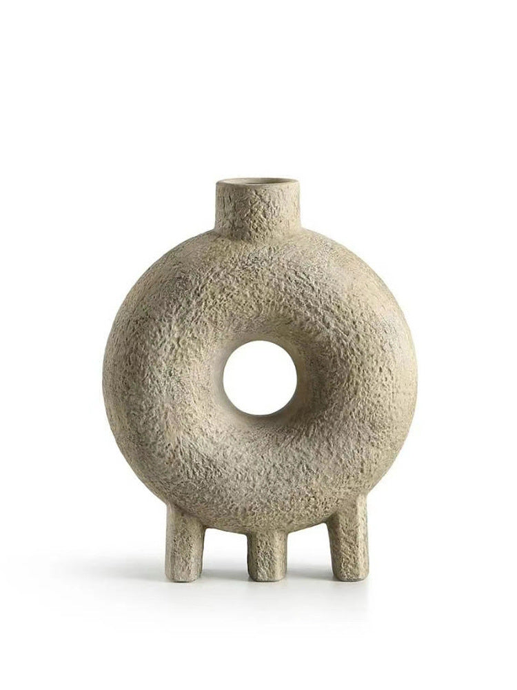 Ring Style Ceramic Abstract Geometric Flower Ornament
