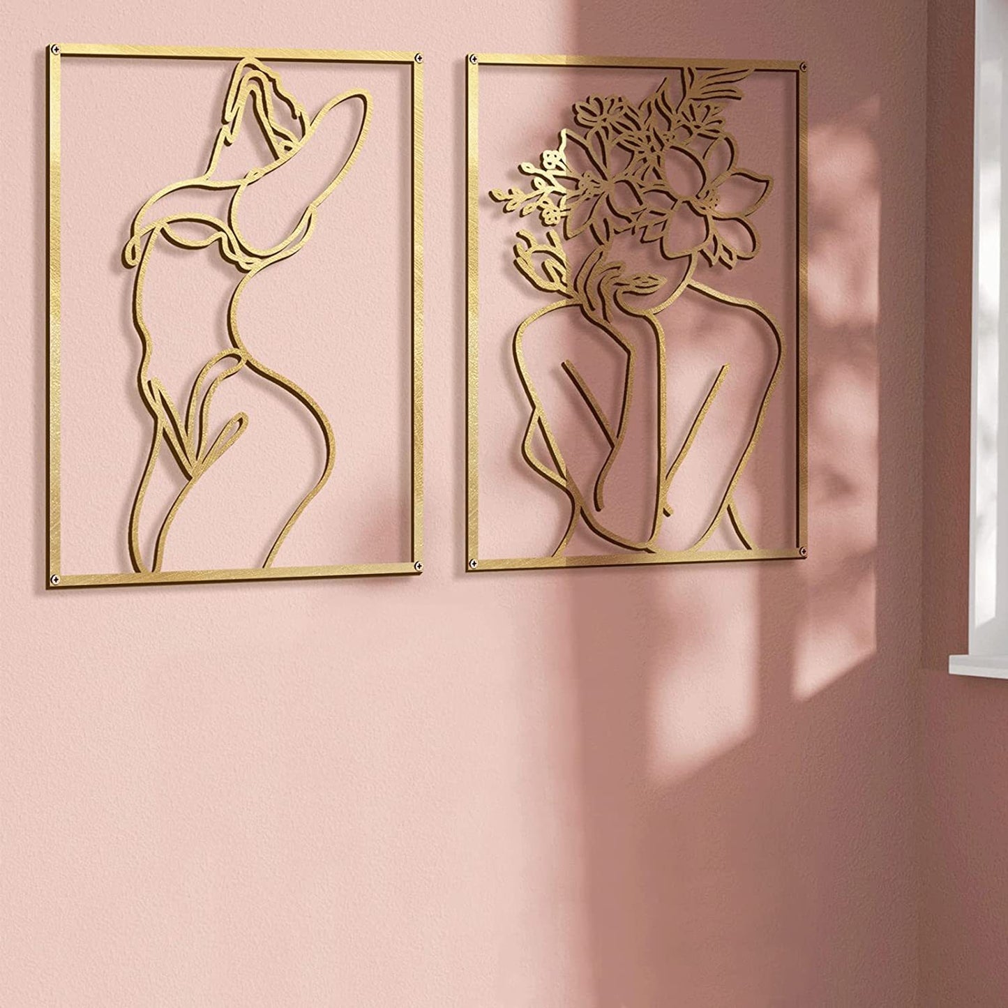 Art Silhouette Female Metal Wall Art