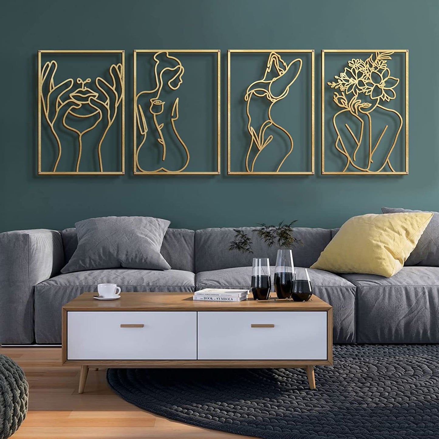 Art Silhouette Female Metal Wall Art